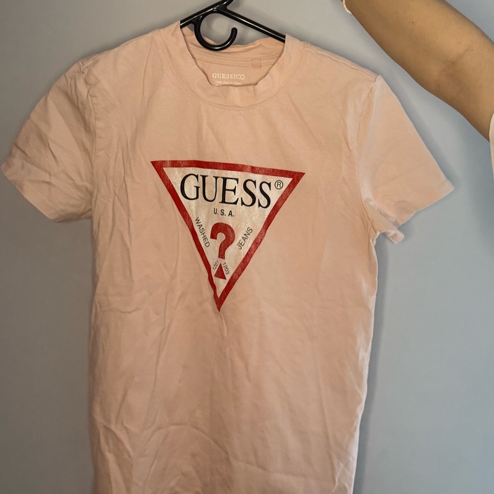 GUESS Pink Logo T-Shirt for Men